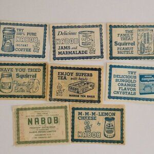 Nabob Foods Coupons Set of 8 Vintage Coffee Jam Peanut Butter Canada Ephemera